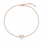 Bracelet AMORA en or rose 18 carats avec diamant taille cœur – vue complète