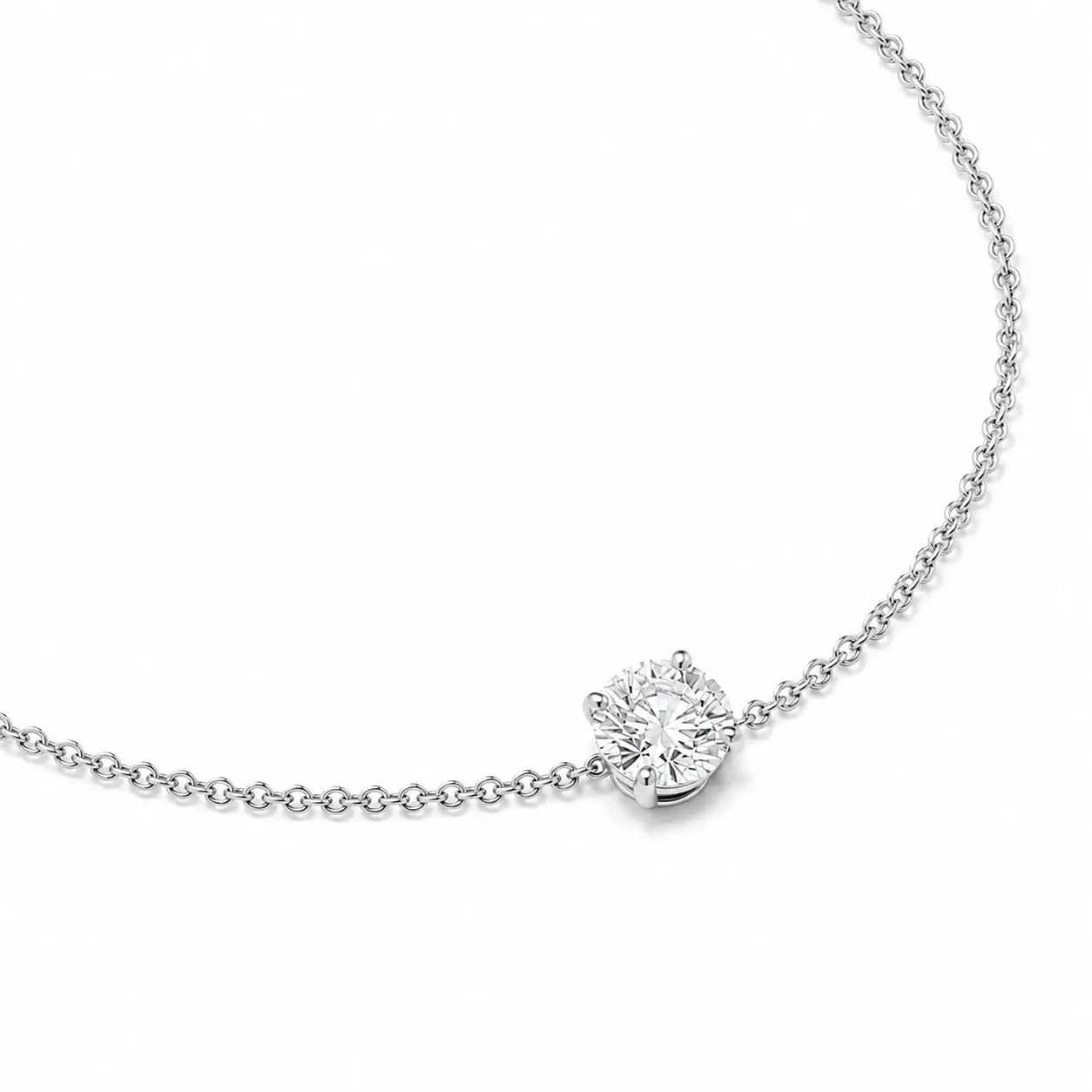 Bracelet Éclat en or blanc 18 carats avec diamant rond solitaire