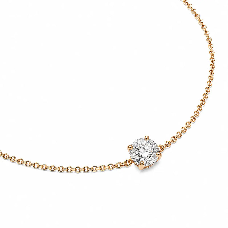 Bracelet Éclat en or jaune 18 carats avec diamant rond solitaire