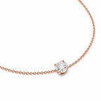 Bracelet Éclat en or rose 18 carats avec diamant rond solitaire