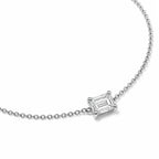 Détail du bracelet Éclat Émeraude en or blanc 18 carats avec diamant taille émeraude