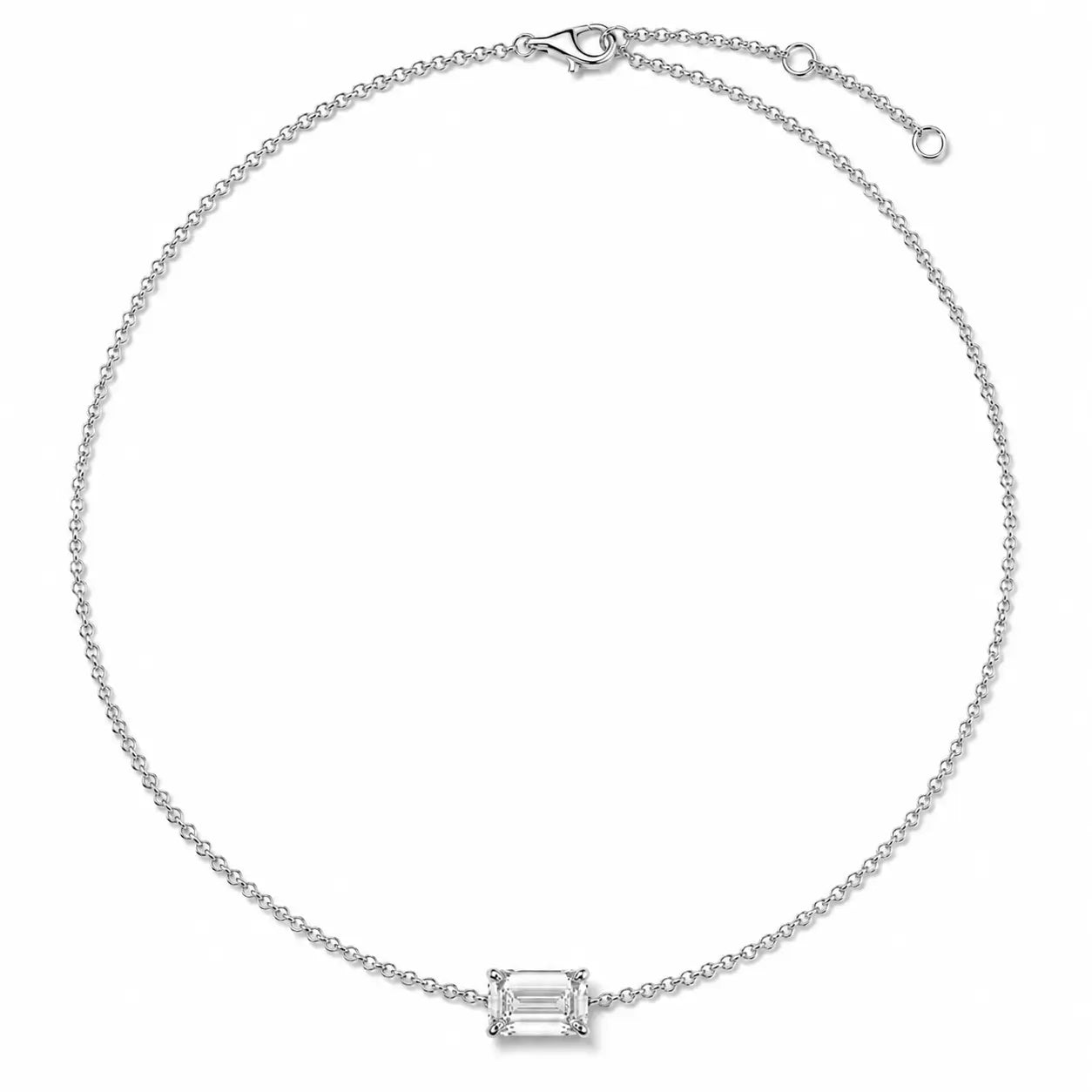 Bracelet Éclat Émeraude en or blanc 18 carats avec diamant taille émeraude – vue complète