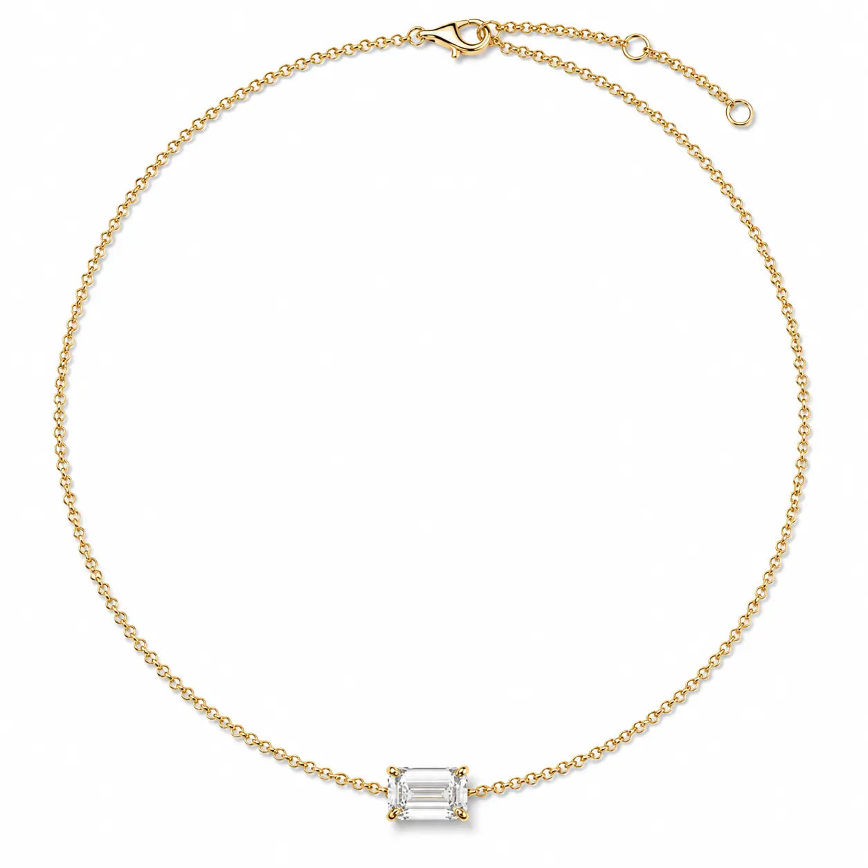 Bracelet Éclat Émeraude en or jaune 18 carats avec diamant taille émeraude – vue complète