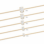 Bracelet ORIANA en or jaune 18 carats avec diamant taille ovale – comparaison des tailles de 0,25 à 2 carats