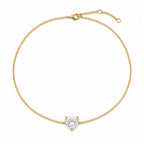 Bracelet AMORA en or jaune 18 carats avec diamant taille cœur – vue complète