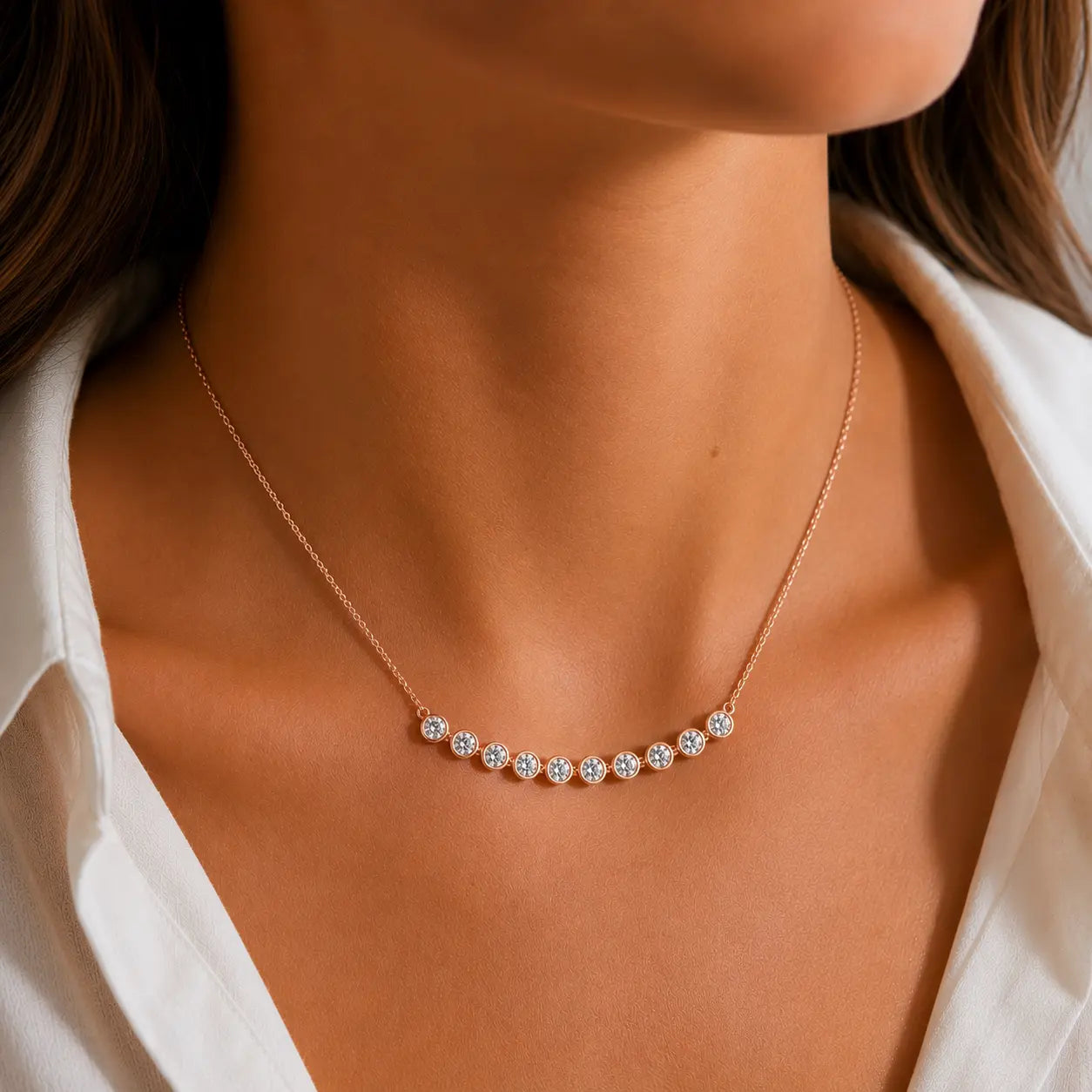 Collier 10 diamants