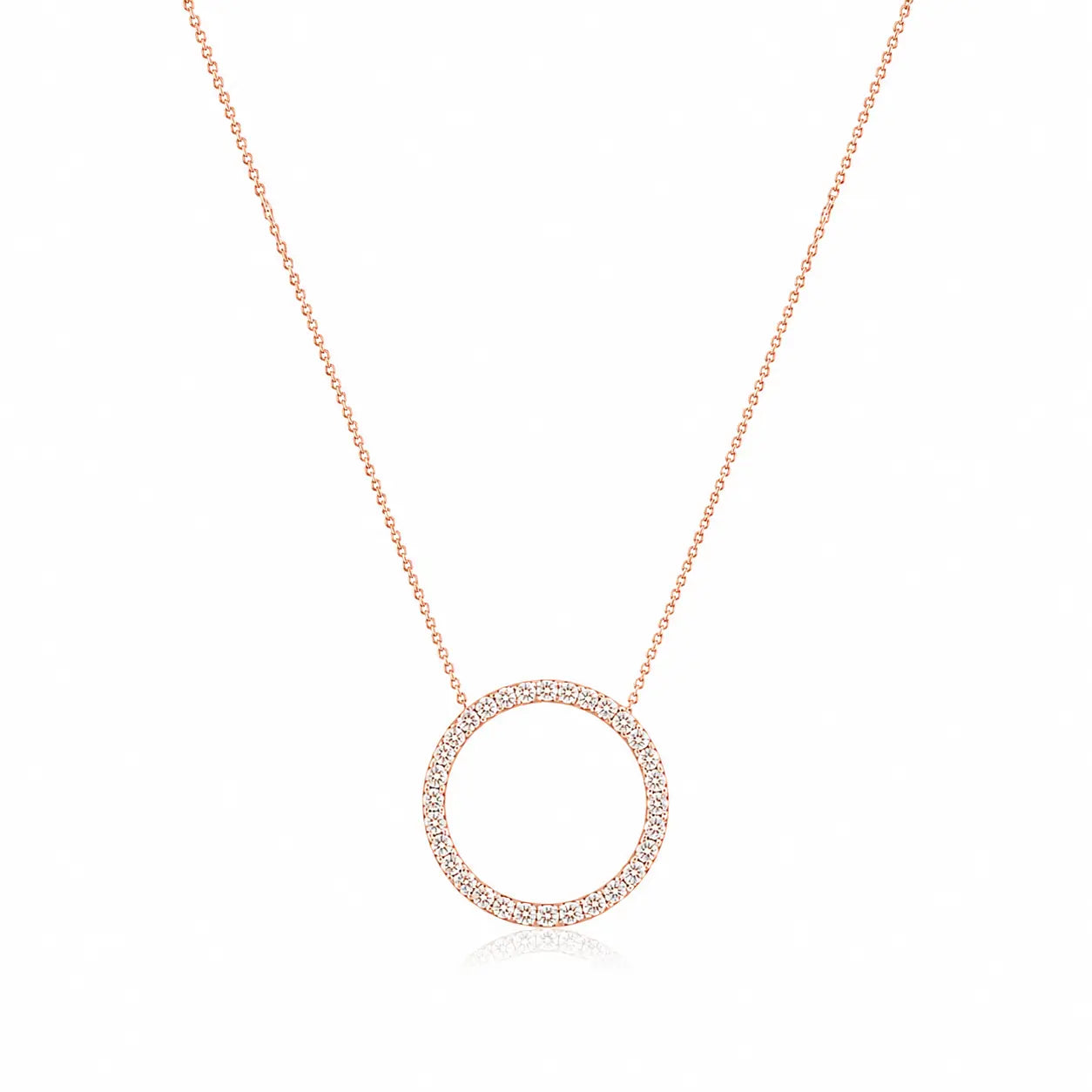 Collier pavé de diamants en forme de cercle