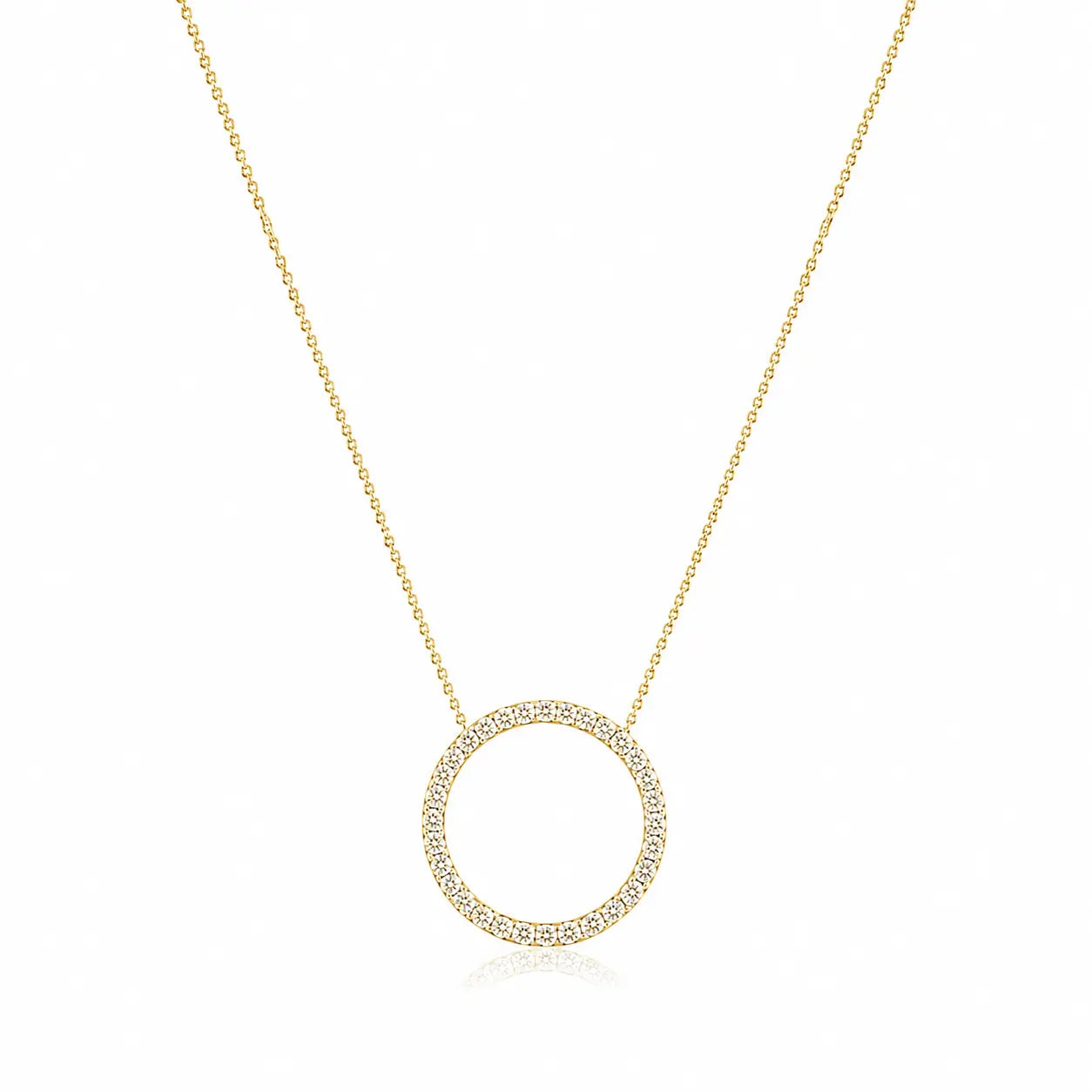 Collier pavé de diamants en forme de cercle