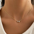collier or double diamants