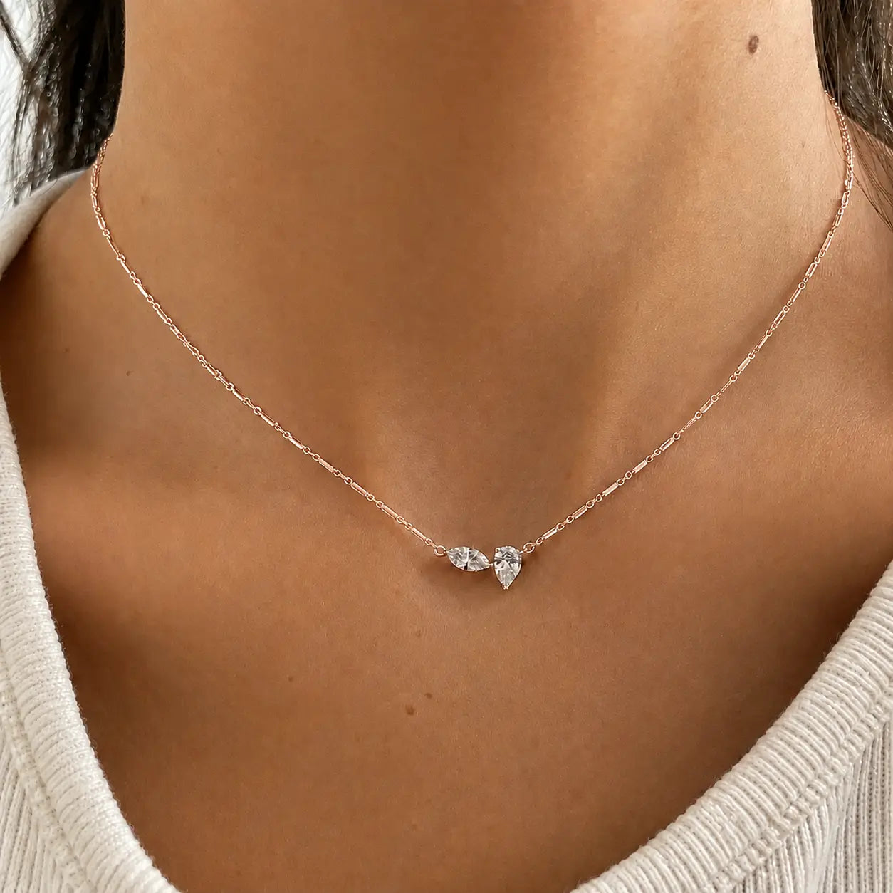 collier or double diamants
