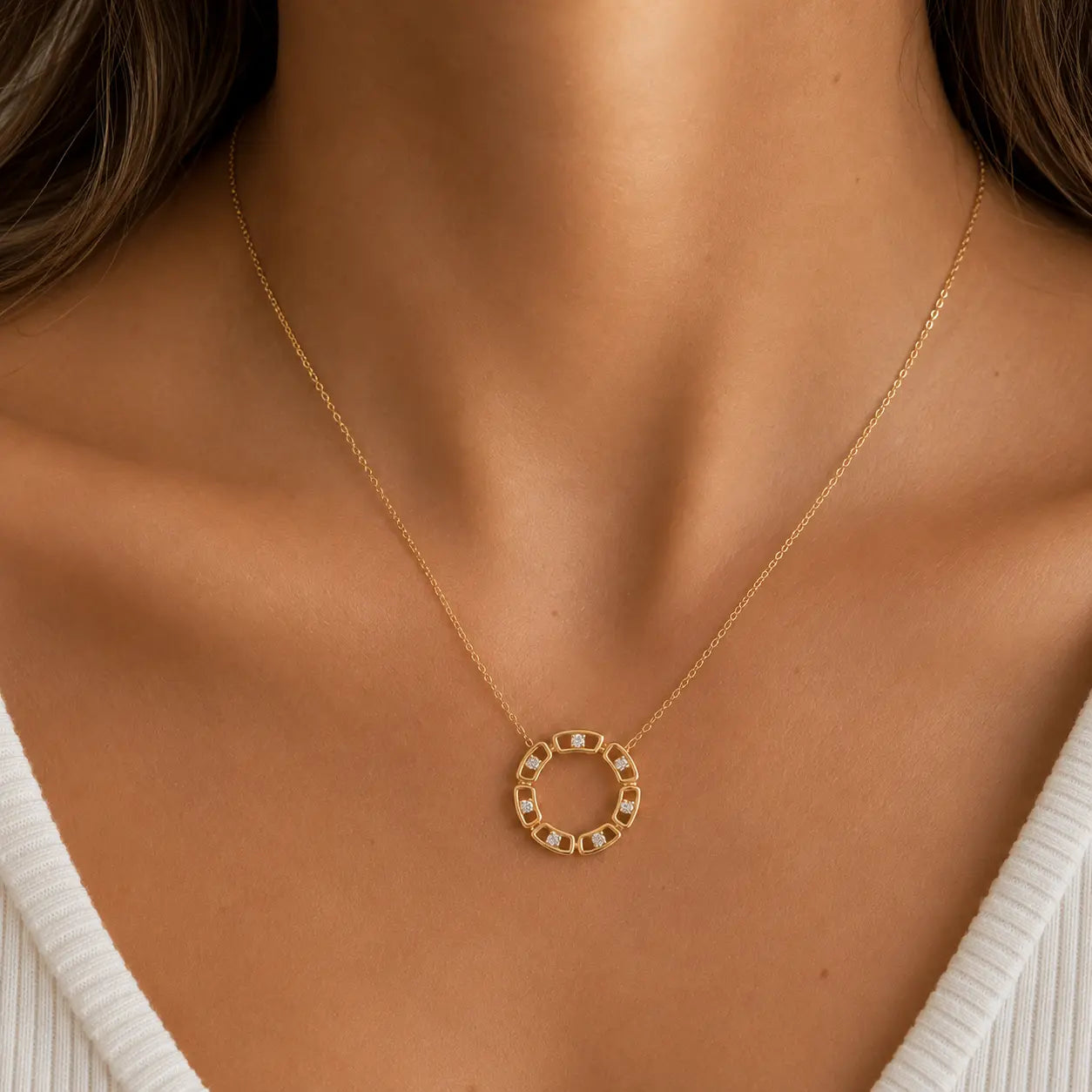 Collier cercle diamants