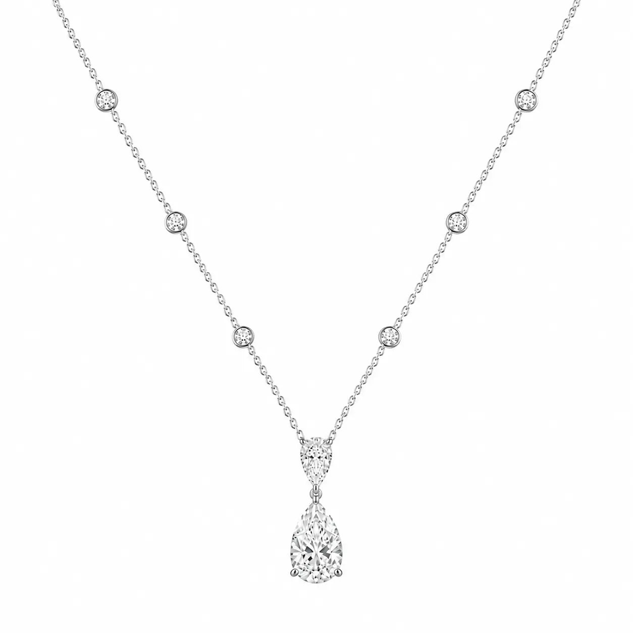 collier double diamants avec petit diamant