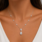 collier double diamants avec petit diamant