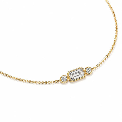 Bracelet en diamant taille émeraude, diamants ronds – ELYSIA