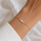 Bracelet en diamant taille émeraude, diamants ronds – ELYSIA