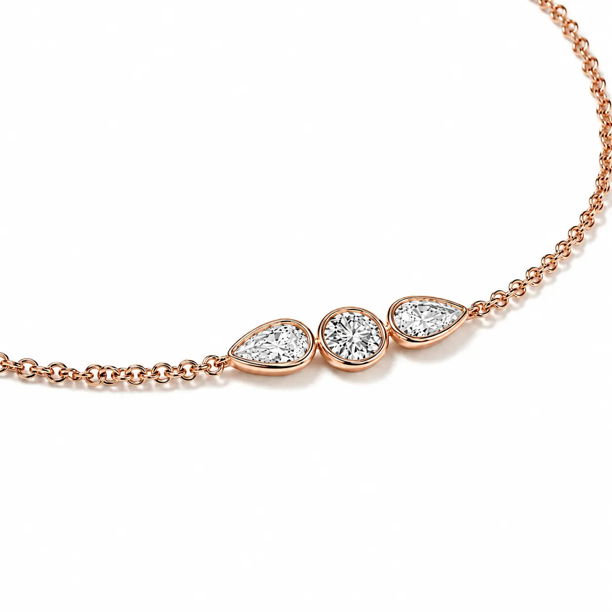 Bracelet en diamant taille rond, diamants poires – ALBA