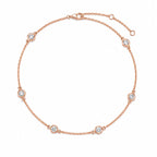 Bracelet Éclat en or rose serti de diamants ronds – vue complète