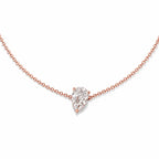 Bracelet LEANNA en or rose 18 carats avec diamant poire de laboratoire serti griffes – gros plan sur fond blanc