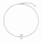Bracelet LEANNA en or blanc 18 carats avec diamant poire de laboratoire – vue complète avec chaîne ajustable et fermoir mousqueton