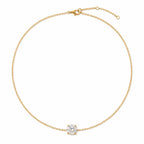 Bracelet SAONA en or jaune 18 carats avec diamant rond de laboratoire – vue complète avec chaîne ajustable et fermoir mousqueton